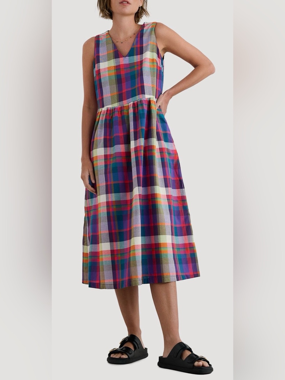 NWT SEASALT Cornwall Lowland Heather Dress Florabunda Mult Damson Organic Cotton